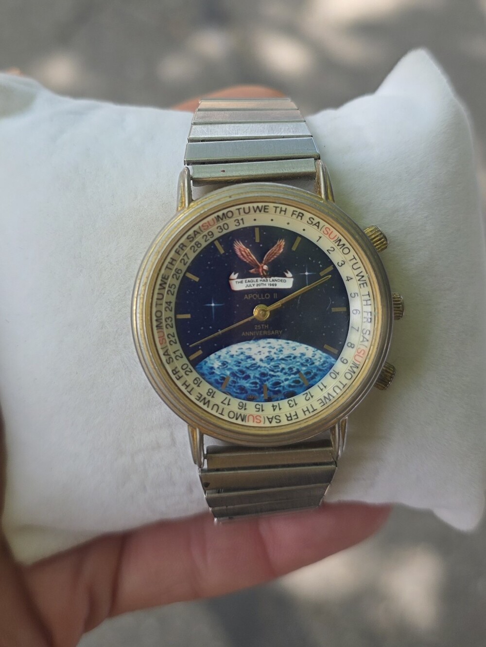 Gold-Tone Apollo 11 Anniversary Space Dial Watch - Blue Dial